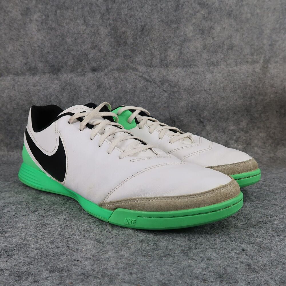 Nike Shoes Mens 13 Soccer Cleats Indoor TiempoX Athletic Leather White Green Low